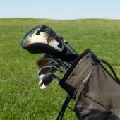 水に反射する黒いヒョウイニシャル ゴルフヘッドカバー (インサイチュ)