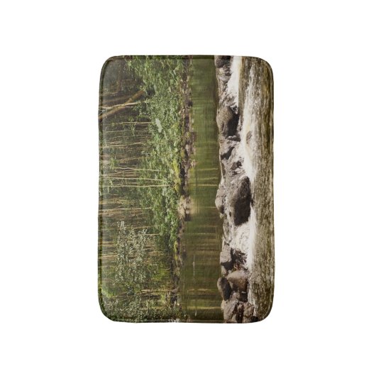 水に反射 バスマット (正面縦)