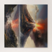 水に噴き上げる火山 ジグソーパズル (横)