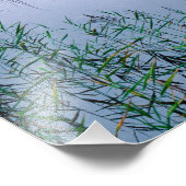 水に囲まれた小さな湖にボート フォトプリント (角)