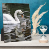 水に巣を作って白鳥をミュート フォトプラーク (側面)