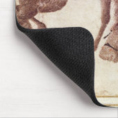 水に彼の馬を連れて行っているモンゴルの遊牧民 マウスパッド (コーナー)