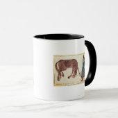 水に彼の馬を連れて行っているモンゴルの遊牧民 マグカップ (正面右)