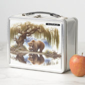 水に捕らえられた熊リラックスの メタルランチボックス (インサイチュ)