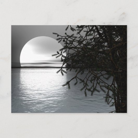 水に映る月 ポストカード (正面)