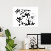 水に映る竹 ポスター (ホームオフィス)