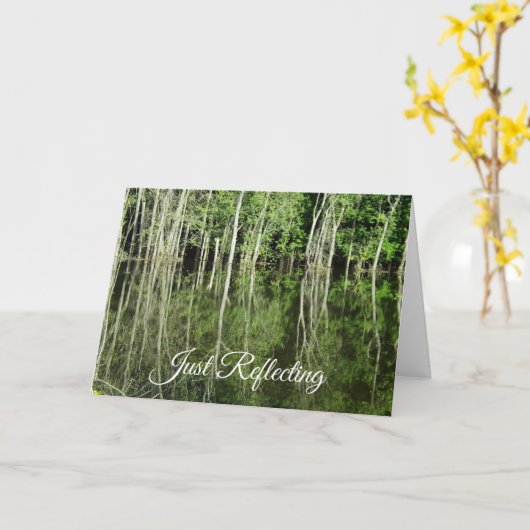 水に映考える木 カード (黄色い花)