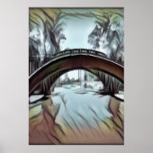 水に架かる橋 | AIアートポスター ポスター (正面)
