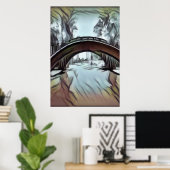 水に架かる橋 | AIアートポスター ポスター (ホームオフィス)
