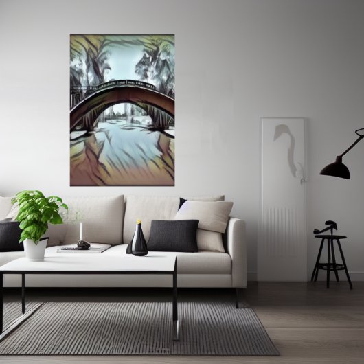 水に架かる橋 | AIアートポスター ポスター