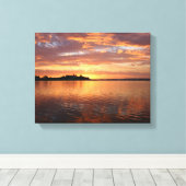 水に沈む夕日 キャンバスプリント (インサイチュ (ウッドフロア))