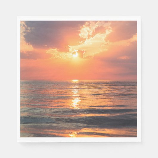水に沈む夕日 スタンダードランチョンナプキン (正面)