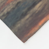 水に沈む夕日 フリースブランケット (角)