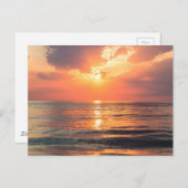 水に沈む夕日 ポストカード (正面/裏面)