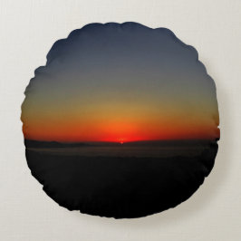 水に沈む夕日 ラウンドクッション