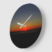 水に沈む夕日 ラージ壁時計 (傾斜)