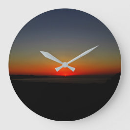 水に沈む夕日 ラージ壁時計