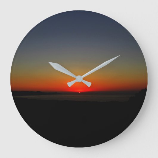 水に沈む夕日 ラージ壁時計 (正面)