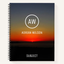 水に沈む日モノグラムのの入 ノートブック