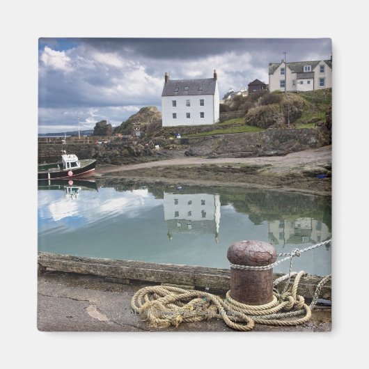 水に沿って家やボート マグネット (正面)