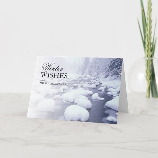 水に沿って浮かぶ新しい雪 シーズンカード (正面)