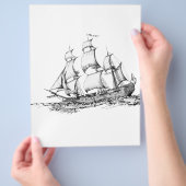 水に浮かぶボート チラシ (手)