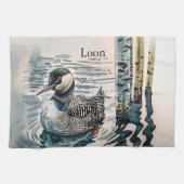 水に浮かぶ美しい黄褐色 キッチンタオル (横)