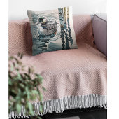 水に浮かぶ美しい黄褐色 クッション