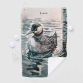 水に浮かぶ美しい黄褐色 ゴルフタオル (インサイチュ)