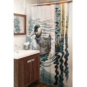 水に浮かぶ美しい黄褐色 シャワーカーテン