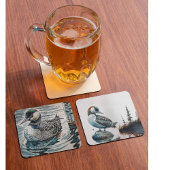 水に浮かぶ美しい黄褐色 スクエアペーパーコースター