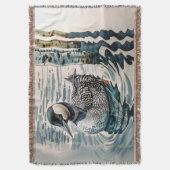 水に浮かぶ美しい黄褐色 スローブランケット (正面縦)