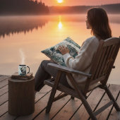 水に浮かぶ美しい黄褐色 ツートーンマグカップ