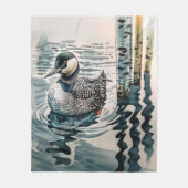 水に浮かぶ美しい黄褐色 フリースブランケット (正面)