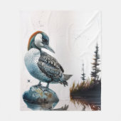 水に浮かぶ美しい黄褐色 フリースブランケット (正面)