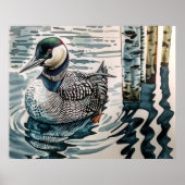 水に浮かぶ美しい黄褐色 ポスター (正面)