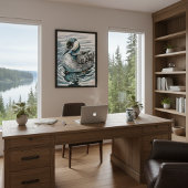 水に浮かぶ美しい黄褐色 ポスター