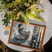 水に浮かぶ美しい黄褐色 ポスター