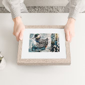 水に浮かぶ美しい黄褐色 ポスター