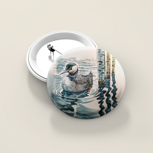 水に浮かぶ美しい黄褐色 缶バッジ