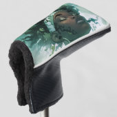 水に浮かぶ美しい黒人女性/植物 ゴルフヘッドカバー (3/4 正面)