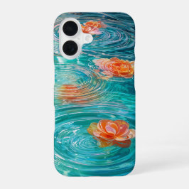 水に浮かぶ花 iPhone 16ケース