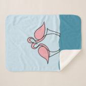 水に浮かぶ2羽のピンクのフラミンゴ（小） シェルパブランケット (正面(横))