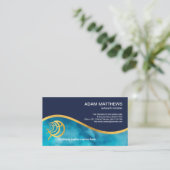 水に浮澄んかぶ金ゴールド波イチュスフィッシュ宗教的 名刺 (スタンド正面)