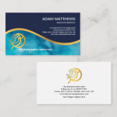 水に浮澄んかぶ金ゴールド波イチュスフィッシュ宗教的 名刺 (正面/裏面)