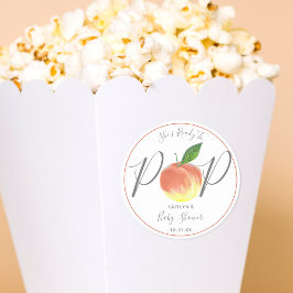 水に準備ポップ・アートのピーチ赤ちゃんシャワー ラウンドシール