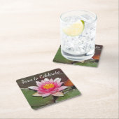 水に祝ゆり花のお祝い スクエアペーパーコースター (インサイチュ)