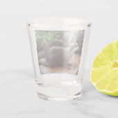**「水に耐えよ、二つの小さな灰色のカワウソ ショットグラス (裏面)