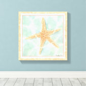 水に航海のおけるヒトデ キャンバスプリント (インサイチュ (ウッドフロア))