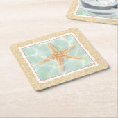 水に航海のおけるヒトデ スクエアペーパーコースター (アングル)